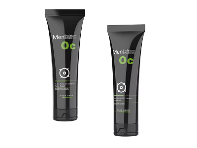 Oil Control Skin Care Cosmetics In Black Tube Packaging For Daily Skincare Routine 3d model