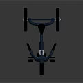 Blue Tricycle With Sleek Design Metal Frame Three Wheels Handlebars And Seat