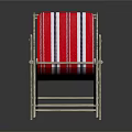 Red And White Striped Deck Chair With Metal Frame For Outdoor Furniture Use