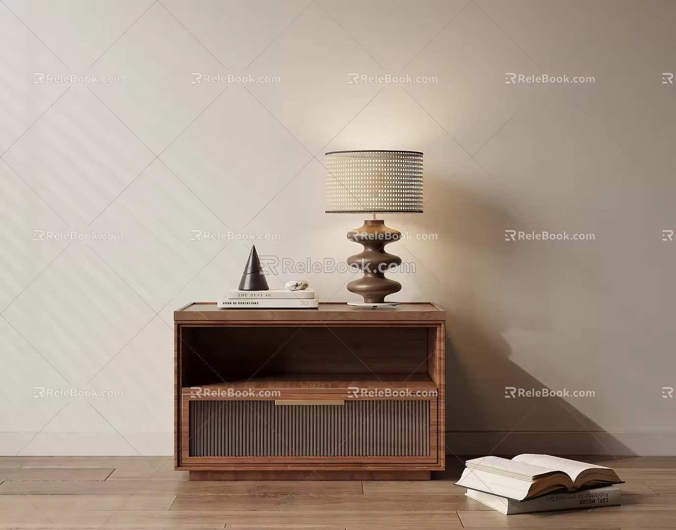 medieval bedside table lamp 3d model