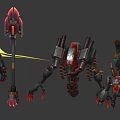 Game And Movie Mechanical Characters With Robotic Armor Weapon And Detailed Designs