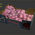Fresh Juicy Red Apples in Cardboard Box from Washington with Brand Label and Design