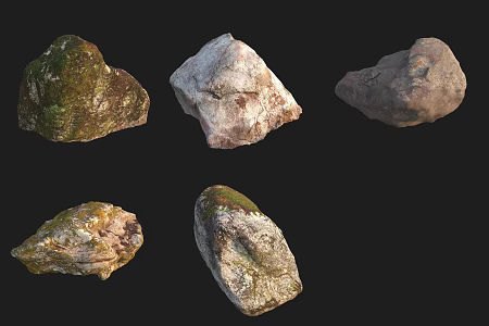 granite moss stone 3d model