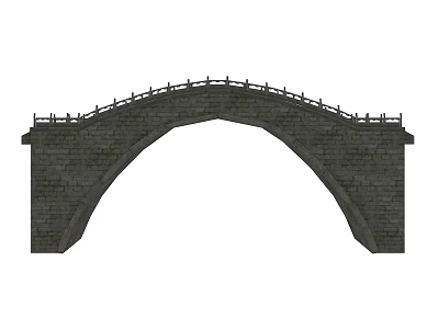 Ancient Stone Arch Bridge With Traditional Stone Railings And Classic Design 3d model