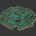 Ancient Octagonal Stone Architectural Structure With Central Circular Hole