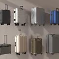 Assorted Hard Shell Suitcases In Multiple Colors With Wheels And Modern Designs 3d model