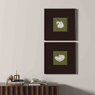 Nordic simple retro decorative painting 3d model