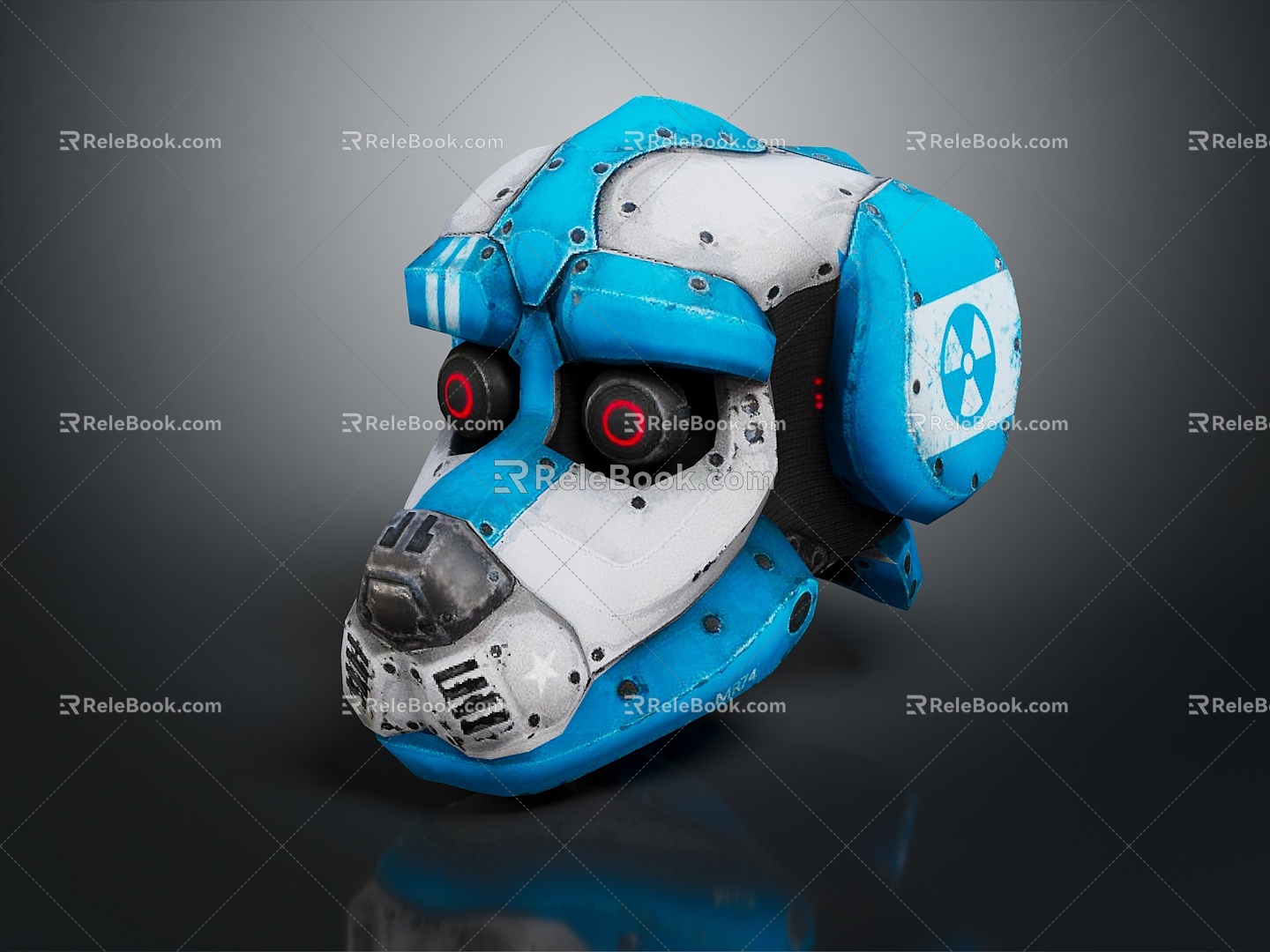 Modern Robot Machine Dog Head model