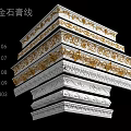 Various White And Gold Gilded Gypsum Cornice Models With Ornate Decorative Patterns For Interior Design