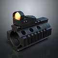 Black Weapon Tactical Accessory With Red Dot Sight And AV Marked Hollow Holes Design