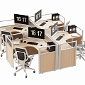 Modern Office Desk and Chair Staff Station Computer Desk and Chair 3d model