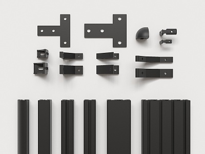 Industrial Aluminum Profile Angle Code Profile Connector Shelf Profile Structural Parts Aluminum Hardware Frame Material Profile 3d model