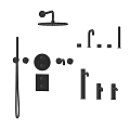 Modern Black Bathroom Faucet Collection With Shower Head Handles And Control Panels