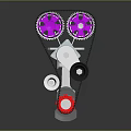 Automotive Engine Camshaft Components With Pink Gears Black Pulleys And Silver Valves
