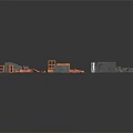 Various Gray And Orange Architectural Building Blocks Components Scattered Construction Pieces 3d model