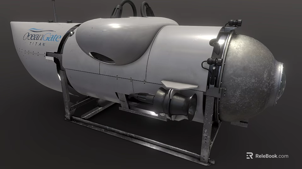 Silver Metal Water Vehicle With Streamlined Body For Underwater Exploration Use 3d model 