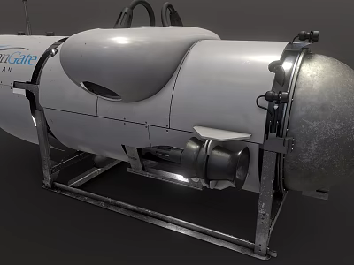 Silver Metal Water Vehicle With Streamlined Body For Underwater Exploration Use 3d model