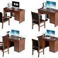 Modern Party and Government Organs and Units Office Tables and Chairs Writing Tables and Chairs Computer Tables and Chairs Staff Tables and Chairs Solid Wood Tables and Chairs Combination 3d model