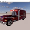 Red Fire Department Rescue Truck With Large Storage Compartments And Windows