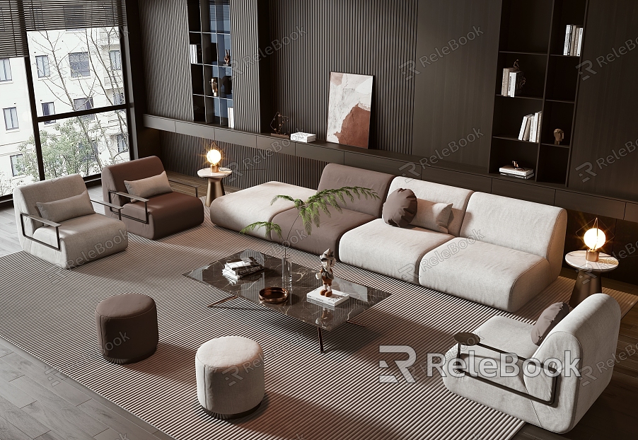 Minotti sofa coffee table combination model