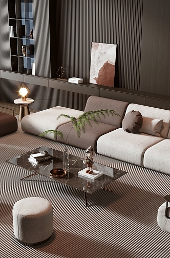 Minotti sofa coffee table combination 3d model