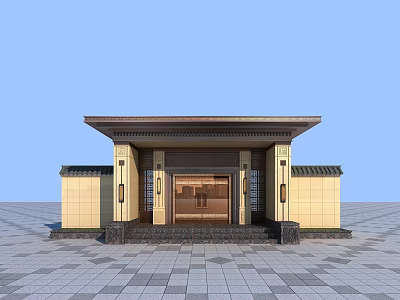 New Chinese Style Gate Head 3d model