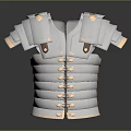Roman Silver Metal Chest Armor With Decorative Plate And Historical Design