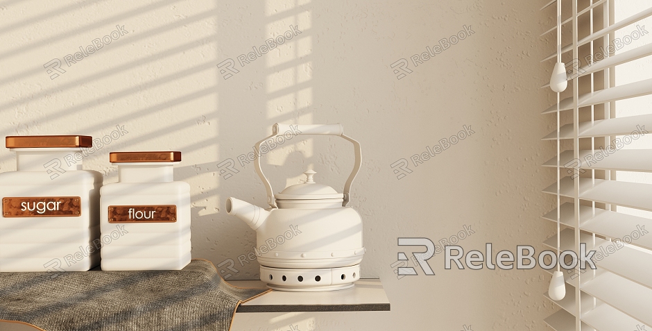 Modern teapot ornaments combination model