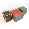 Three Piece Modern Perforated Storage Cubes In Multicolor For Home Decor And Organization