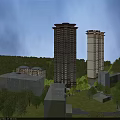 Birds Eye View Planning of Modern High Rise Residential Community With Green Spaces and Trees