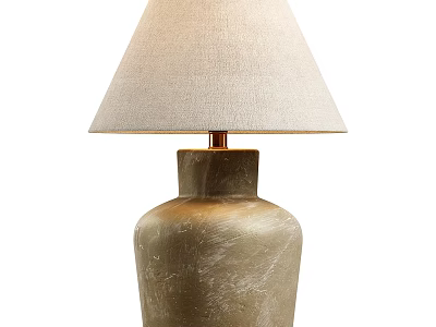 Elegant Table Lamp With Beige Lampshade Gold Base And Marble Texture Design 3d model