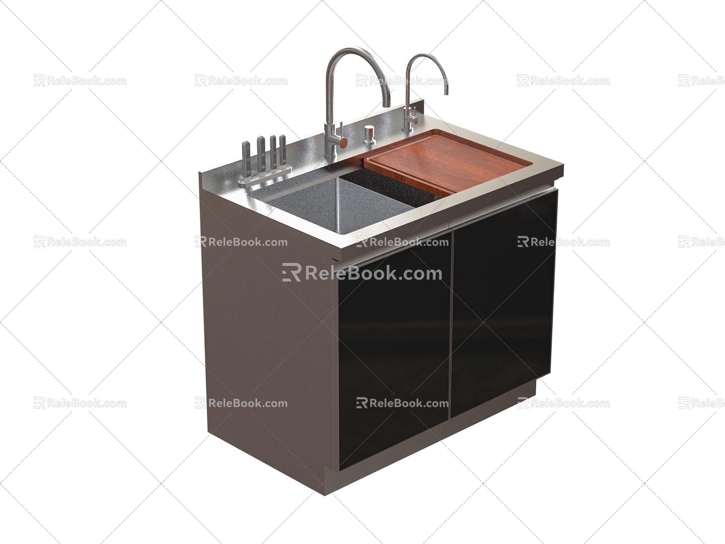 Integrated stove kitchenware 3d model