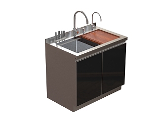 Integrated stove kitchenware 3d model