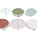 Various Colored And Patterned Umbrellas With Different Designs And Styles