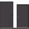Modern Gray Steel Security Door With Smart Lock And Sleek Design 3d model