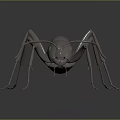 Realistic Metallic Ant With Detailed Legs And Reflection On Dark Background