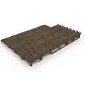 Natural Wooden Outdoor Deck Platform With Planked Surface And Fence Edging