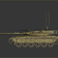 Modern Camouflage Military Tank With Turret Antennas Tracks And Exterior Design