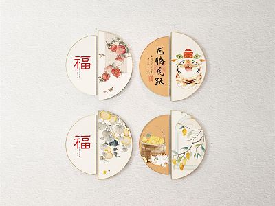 New Chinese Round Frame Painting Decorative Painting model