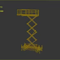 Orange Mobile Scissor Lift With Safety Railings For Aerial Work Operations