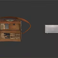 Leather First Aid Kit With Medical Supplies And Green Cross Emergency Box