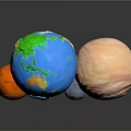 Colorful Celestial Bodies Display With Earth And Various Planets In Space