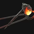 Heavy Duty Industrial Grade Blacksmith Tongs Holding Glowing Hot Fireball For Metalworking Crafts