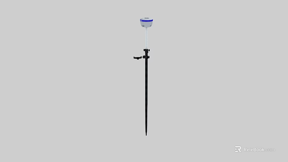 Outdoor Solar Light Pole With Blue And White Top Device For Garden Use 3d model 