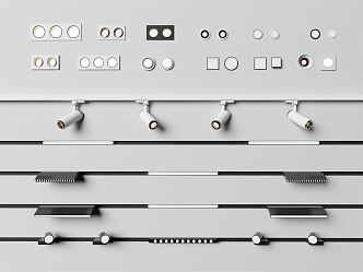 Modern downlight combination 3d model