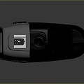 SPACETRON Head Mounted Device With Green Lenses Gray Body Black Strap And Camera