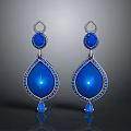 Elegant Blue Gemstone Teardrop Earrings With Diamond Inlaid Silver Setting