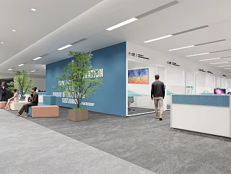 office aisle corridor leisure activities public space 3d model