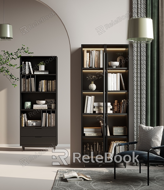 Modern bookcase model