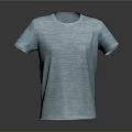 Light Blue Short Sleeve T-shirt With Round Neck And Textured Fabric Design